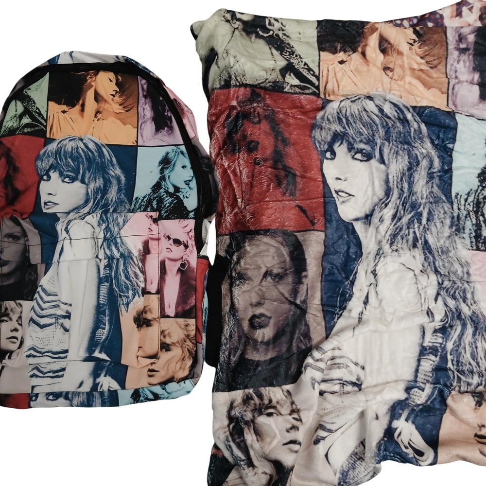 2 Piece Taylor Swift Collage Backpack‎ & Blanket Set New Unopened